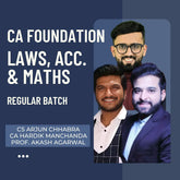 CA Foundation Law, Acc. & Maths Combo | Regular Batch by CS Arjun Chhabra, Prof Akash Agarwal & CA Hardik Manchanda | For Jan 26 & May 26 Exams